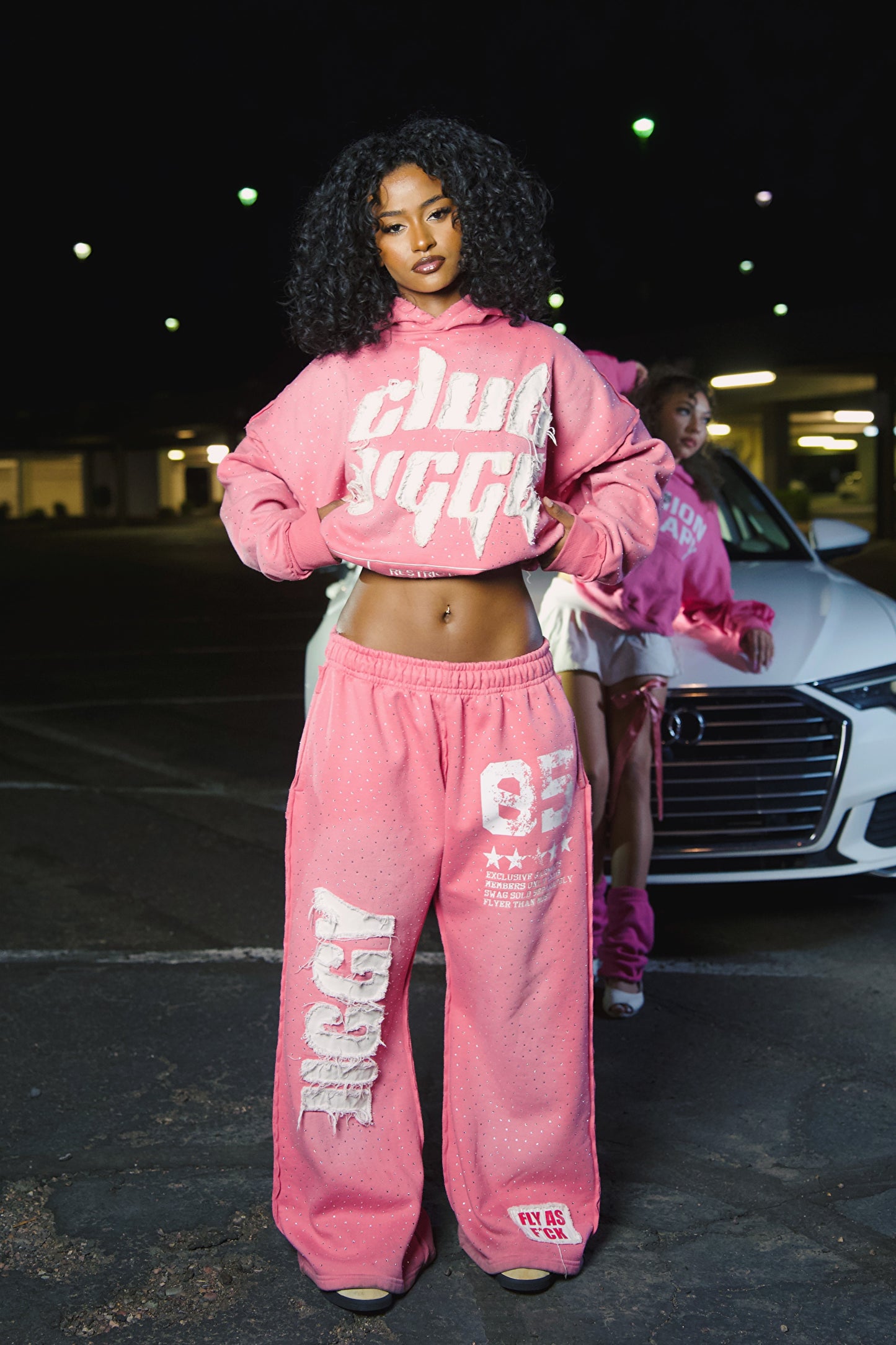 “5star” baggy rhinestone sweatsuits