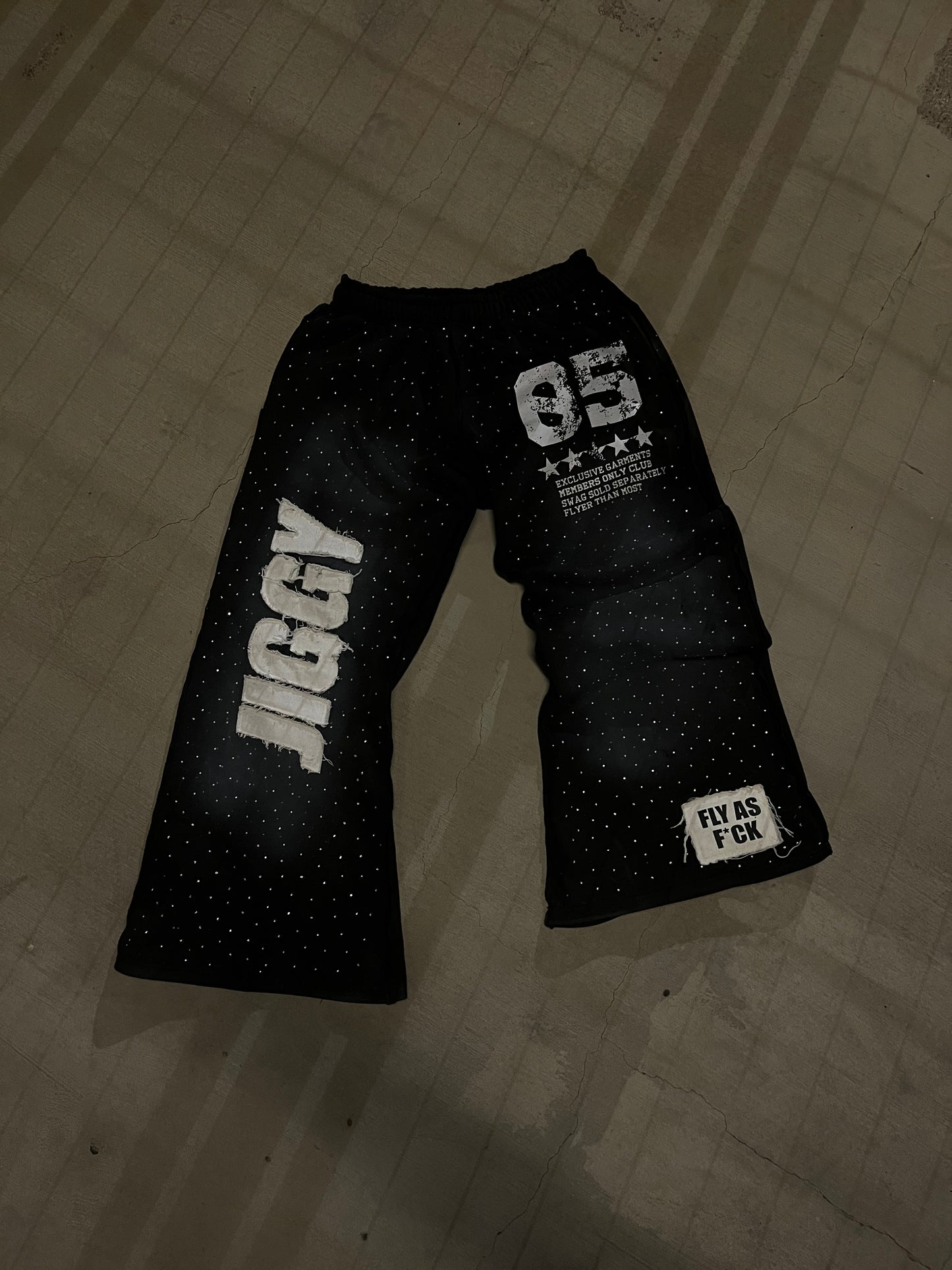 “5star” baggy rhinestone sweatsuits