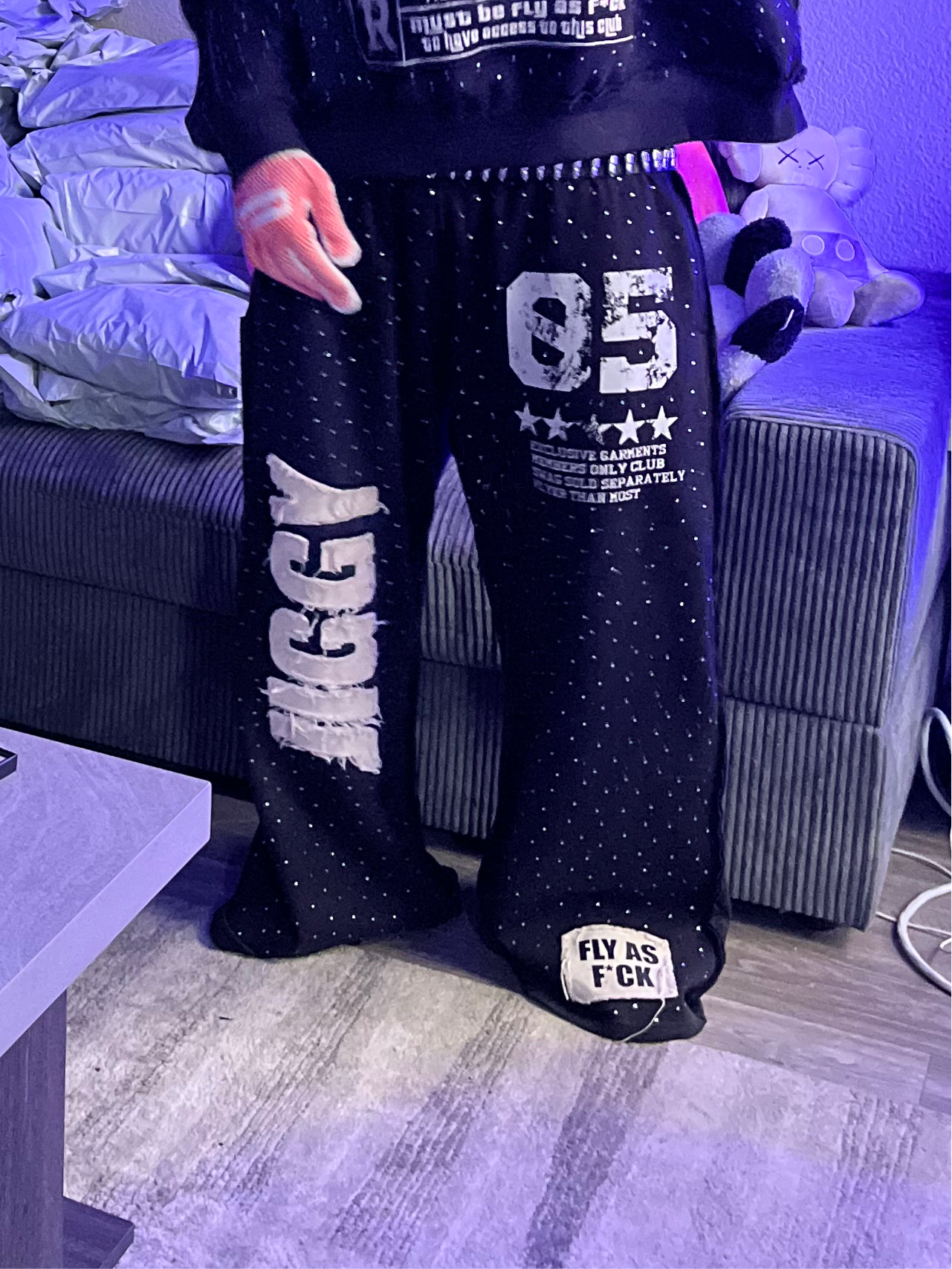 OPIUM BAGGY RHINESTONE SWEATS