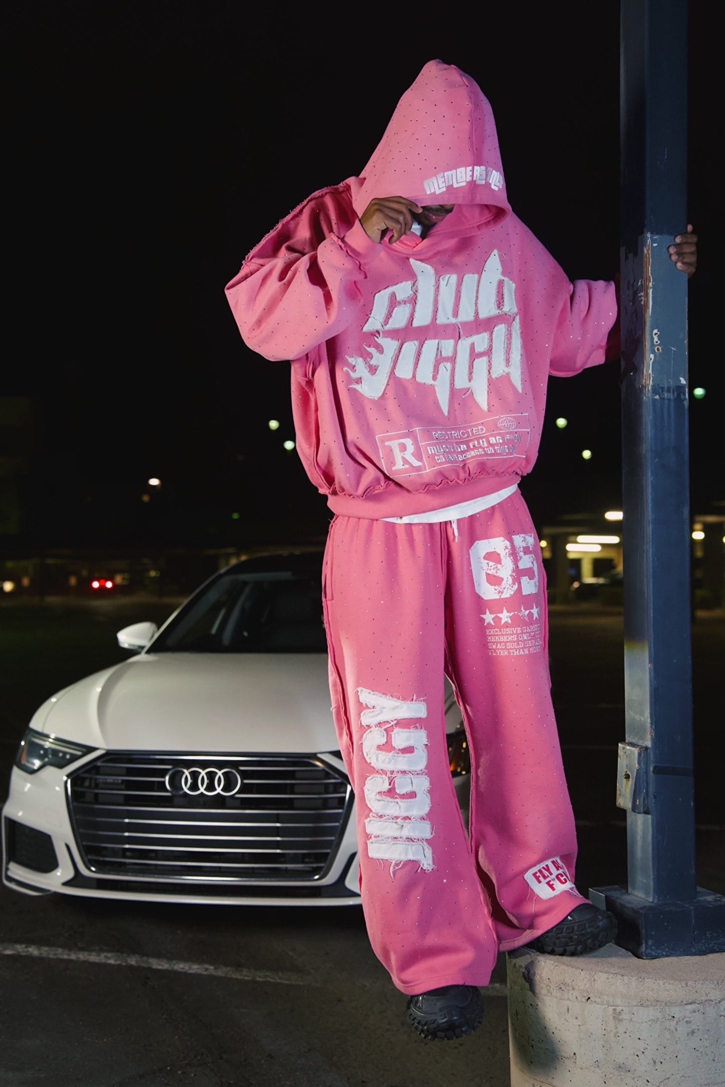 “5star” baggy rhinestone sweatsuits