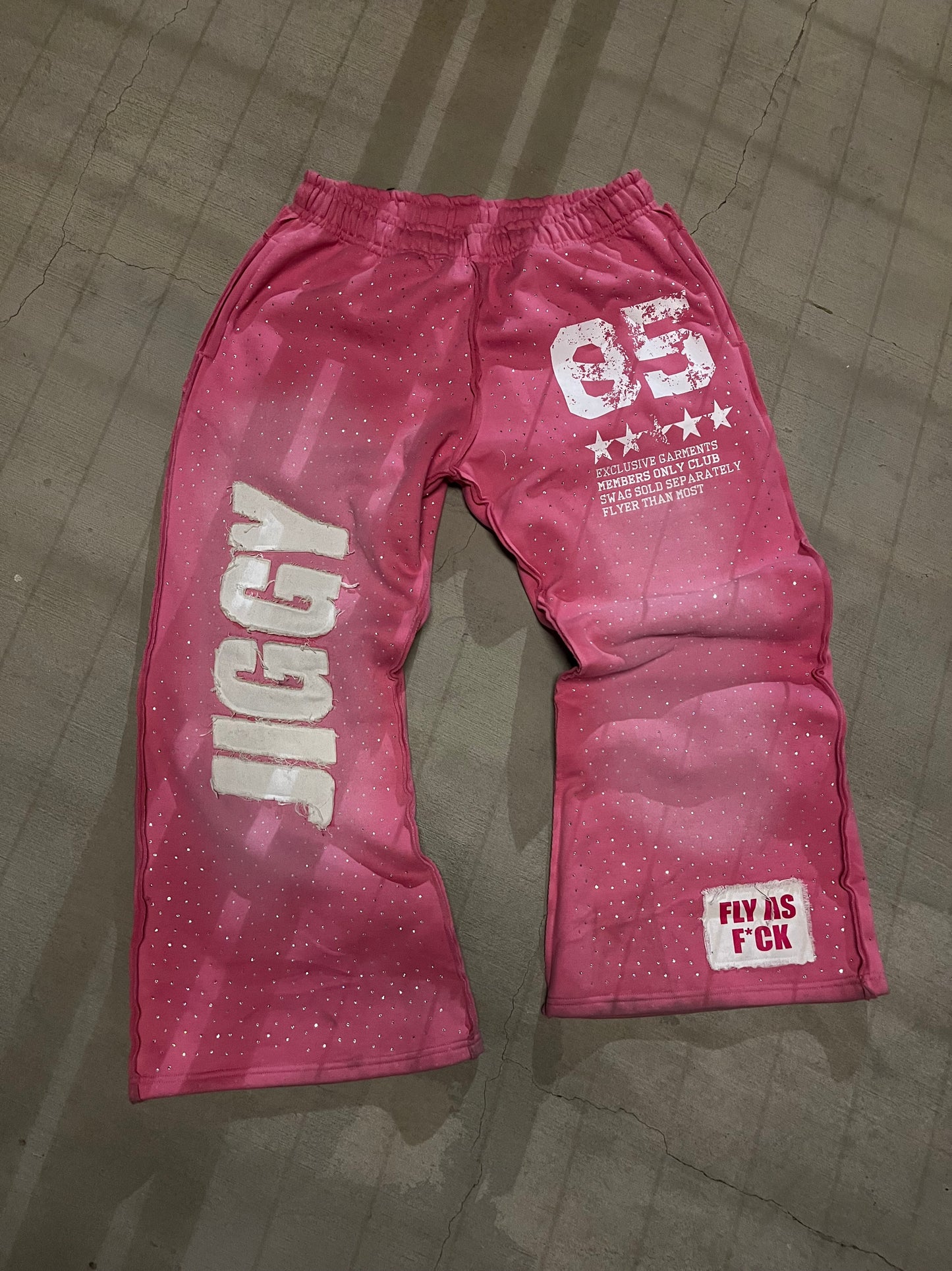 “5star” baggy rhinestone sweatsuits
