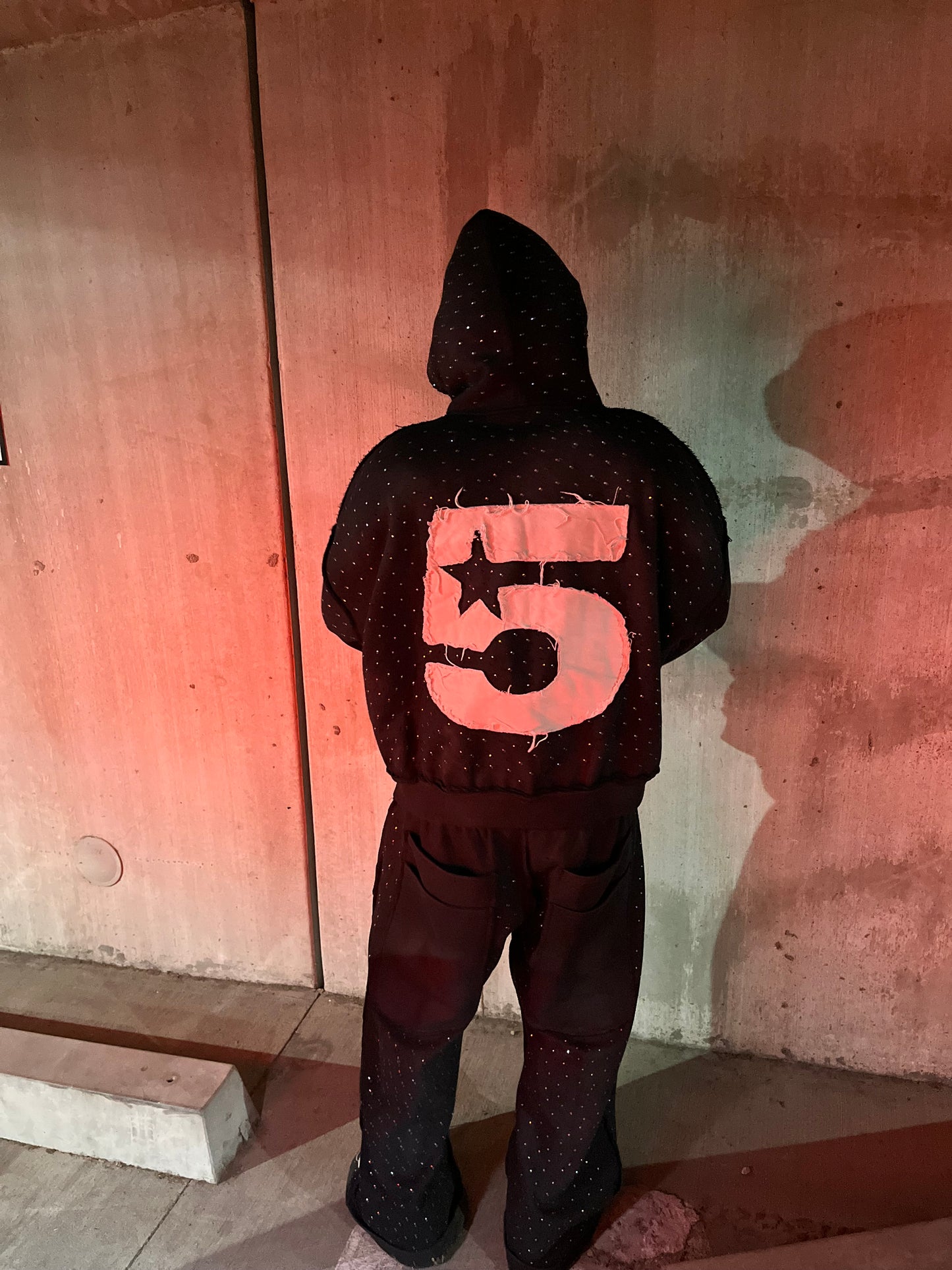 “5star” baggy rhinestone sweatsuits