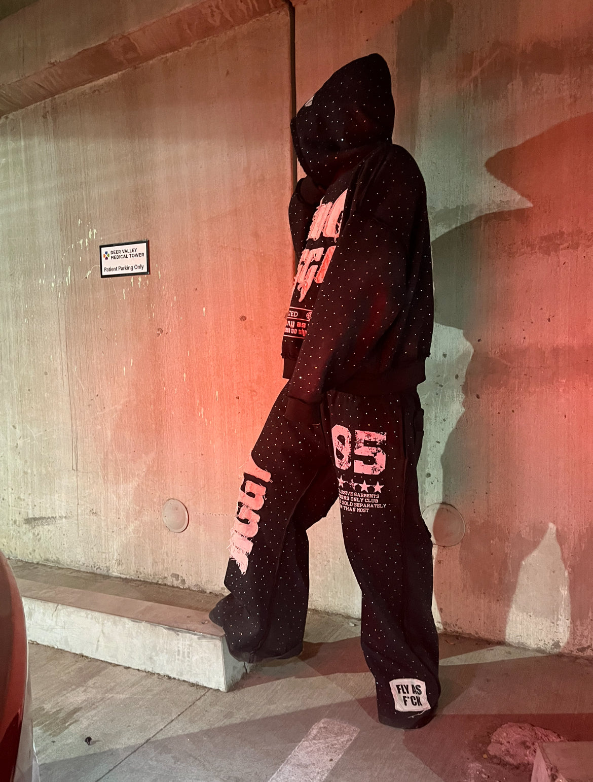 “5star” baggy rhinestone sweatsuits